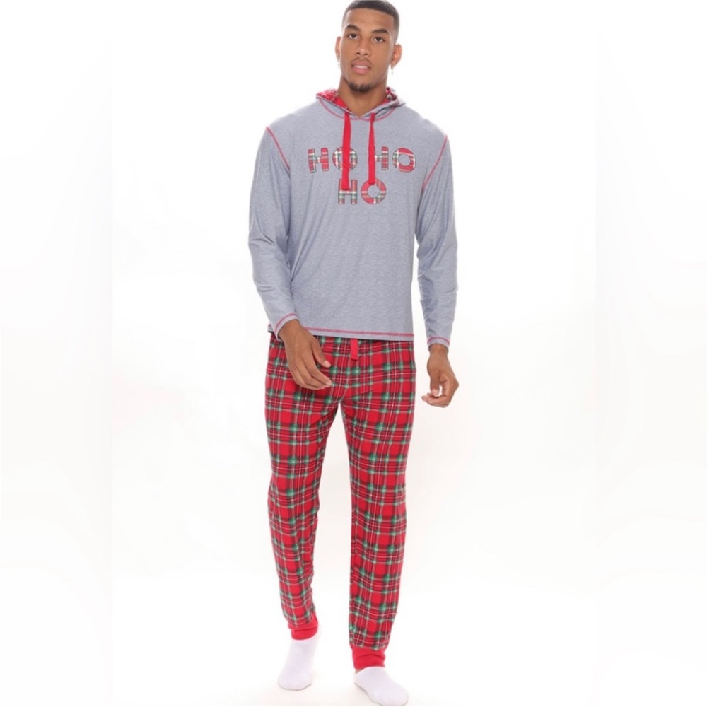 Fashion Nova Men Ho Ho Ho Holiday Pajamas Christmas Set